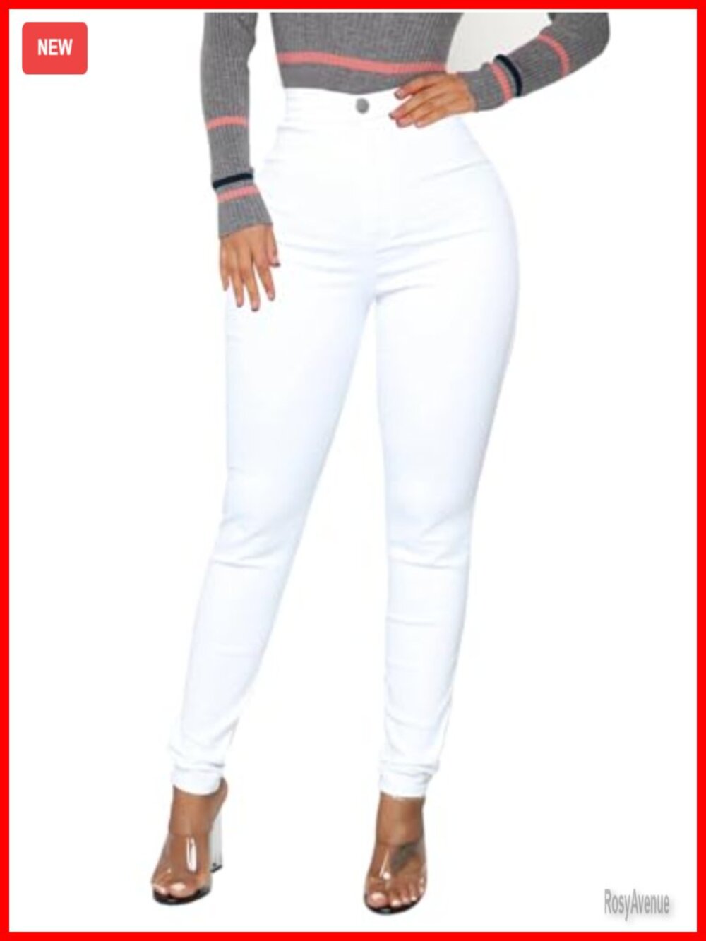 High Waisted Skinny Stretch Denim Jeans Slim Fit Butt Lifting